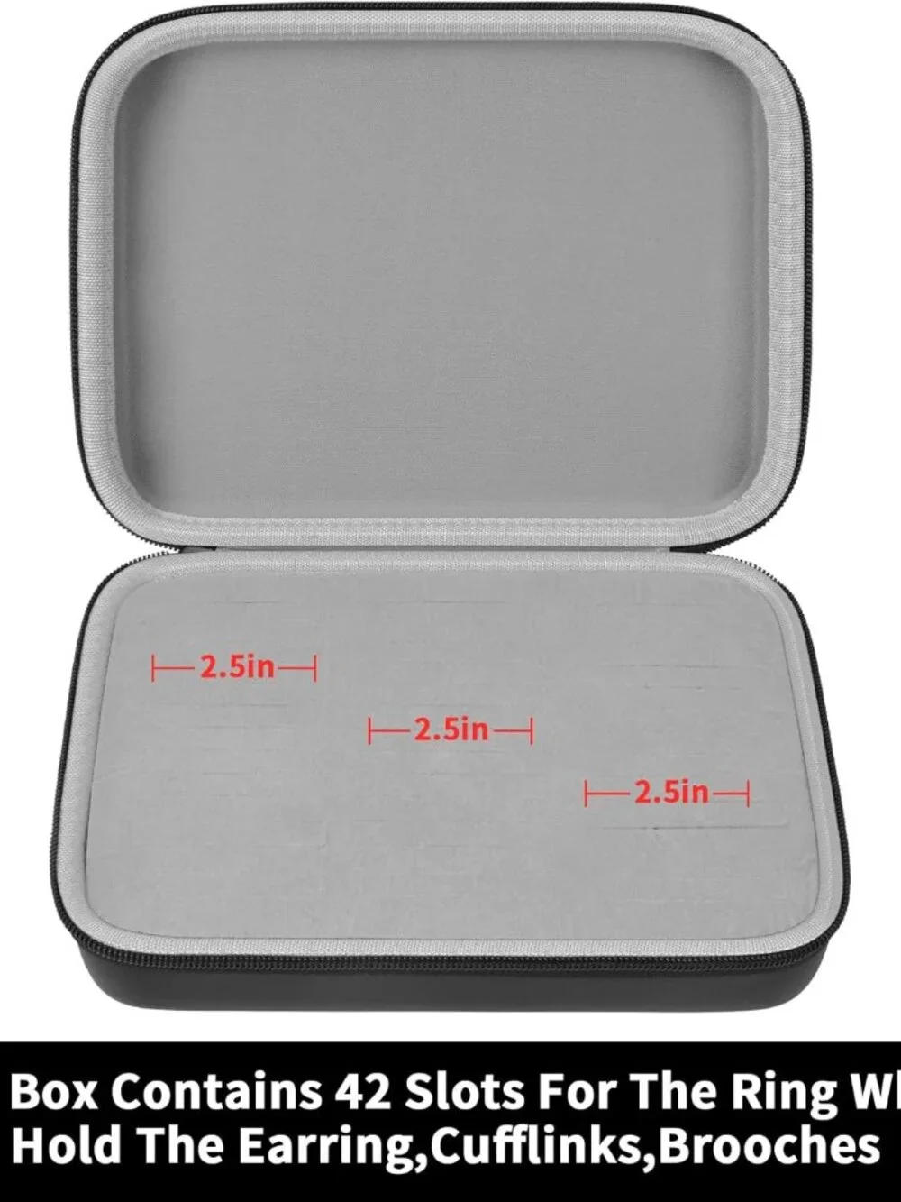 Ring Organizer Storage Case - Jewelry Ring Display Collector Box with 42 Slots. - Picture 2 of 7